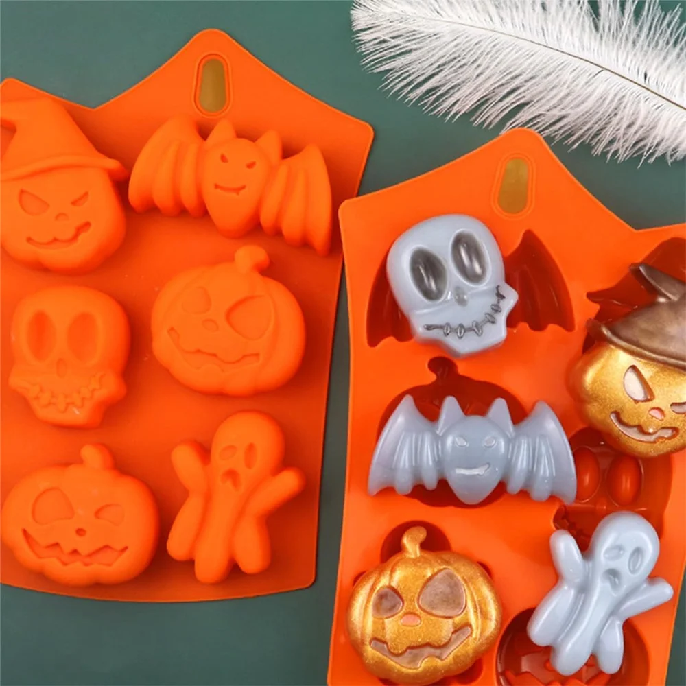 Halloween Silicone Pumpkin Mold for Thanksgiving Pumpkin Chocolate Gummies Candy Christmas Candy Cake Decoration Mold