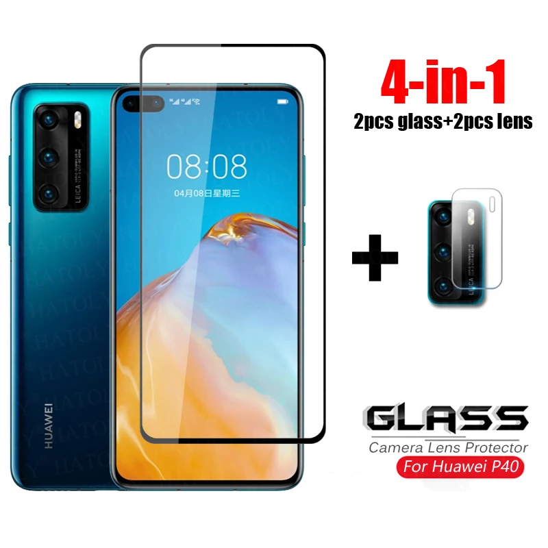 

Адаптер 4-в-1 для стекло Huawei P40 Защитная пленка для экрана из закаленного стекла для Huawei P 40 P40 Lite 5G Защитная пленка для экрана HD защитная пленка для Huawei P40