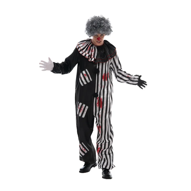 2022 dorosły zło Clown circus Cosplay kostium na Halloween Vintage męska krwawy zabójca Clown karnawał wielkanoc Purim przebranie