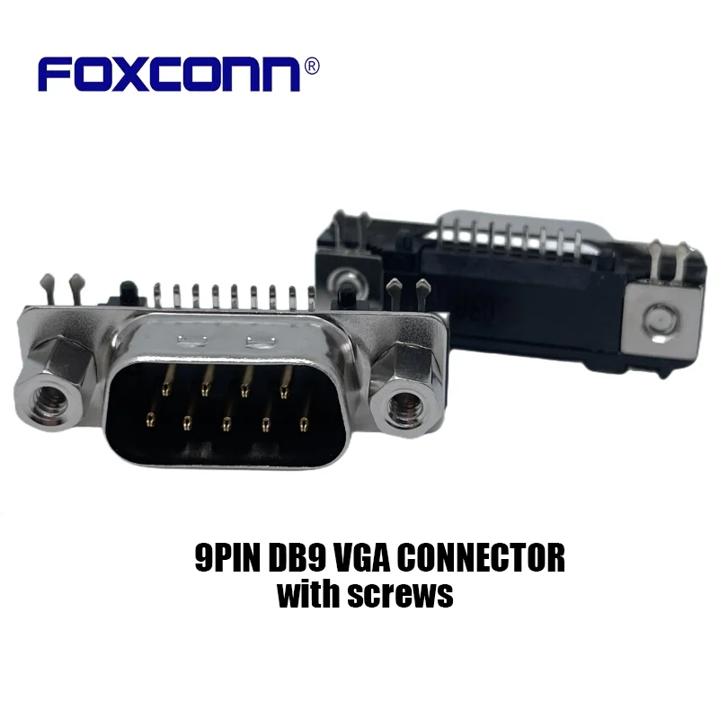 

9pin VGA Connector Brand New Foxconn DT10171-H7R1-4F Horizontal DB9 Thin Male Header Black VGA Connector 9-Pin with Screws