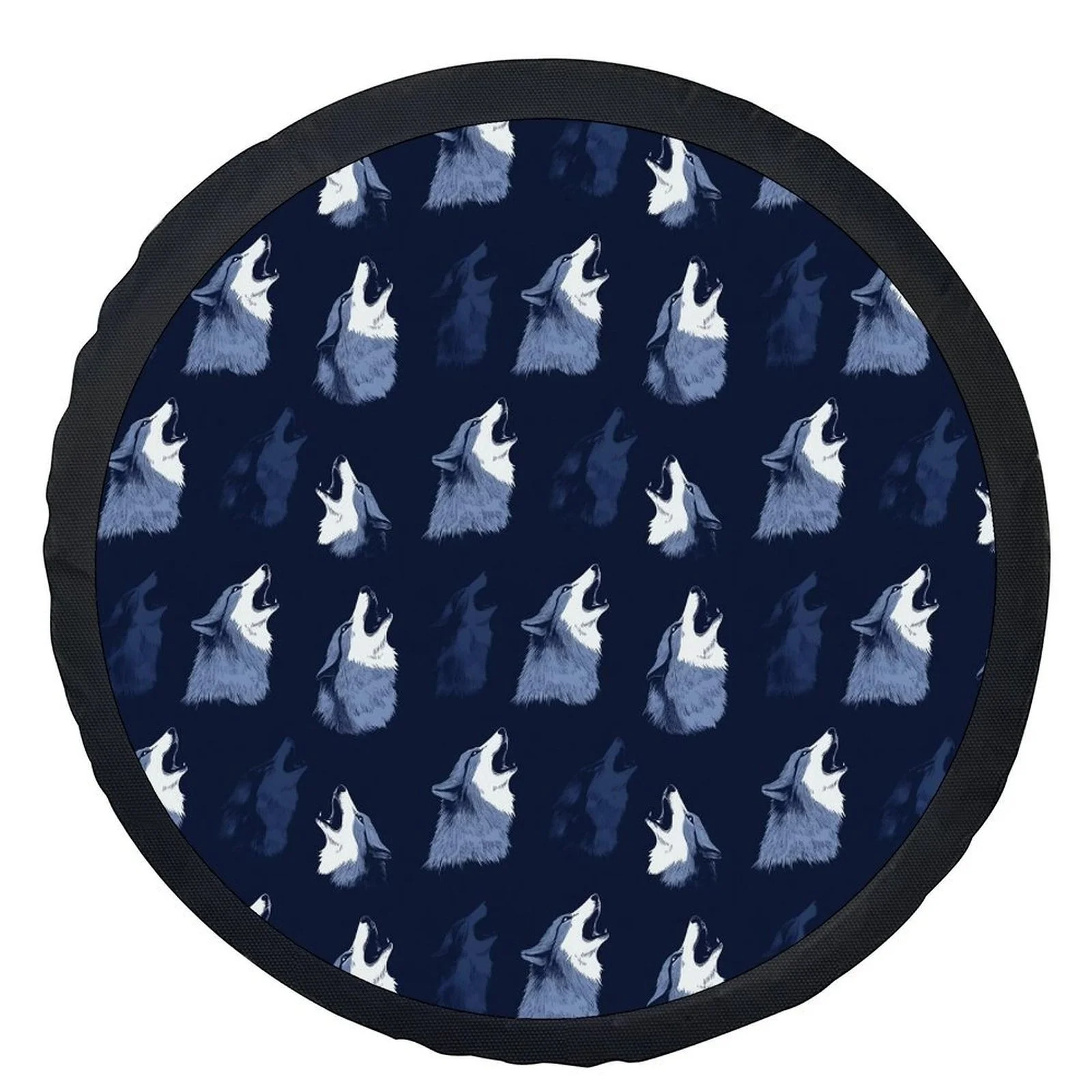 1 шт. Чехол для покрышки Wolf Howling At The Moon — подходит для автомобильного колеса с тройным белым волком и темно-синим дизайном ночного неба, сверхпрочное колесо Ri