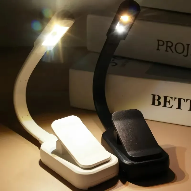 LED Book Night Light Rechargeable Reading Light 3 Brightness Adjustable Lamp Flexible Table Lights for Travel Bedroom Dormitory