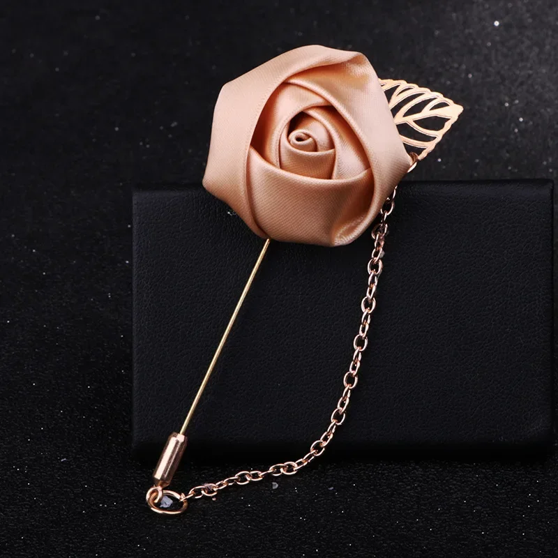 Boutonniere para novio, alfileres de flores rosas de seda para boda, ojal para padrino de boda, accesorios para matrimonio, Broche Mariage