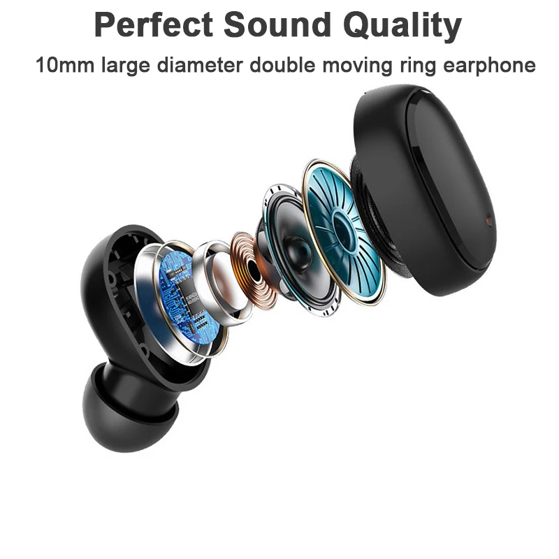 TWS Bluetooth Earphone A6S Sport Wireless Headphones Stereo Headset Earbuds with Microphone for Iphone Xiaomi 10Pieces