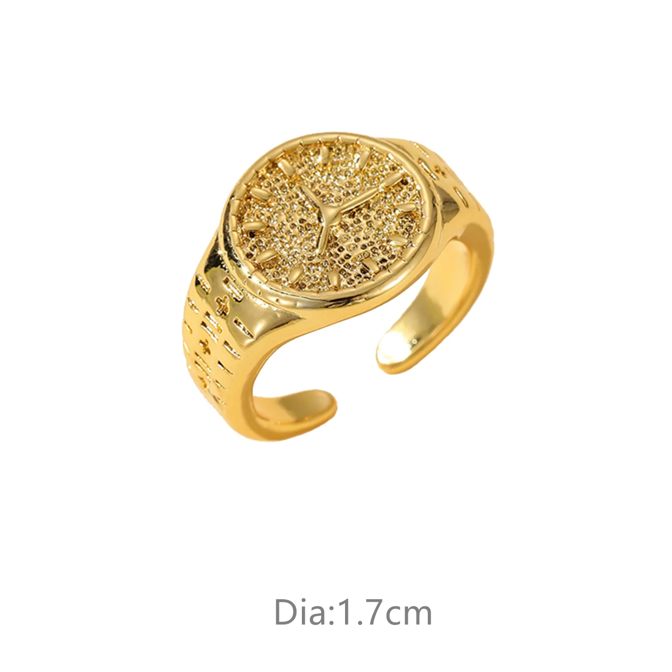 Wrist Watch Design Ring for Women Gold Color Open Ring Fashion Light Luxury Jewelry Accessories