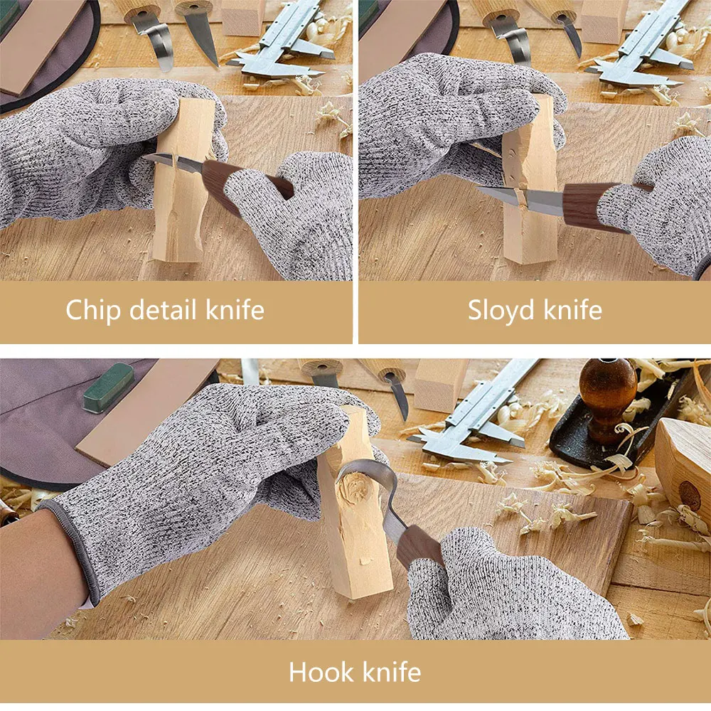 Carving Chisel Cutter Kit Ergonomic Woodworking Whittling Cutter Gouges Tools Set for Carpenter DIY Craft Beginners Enthusiastic