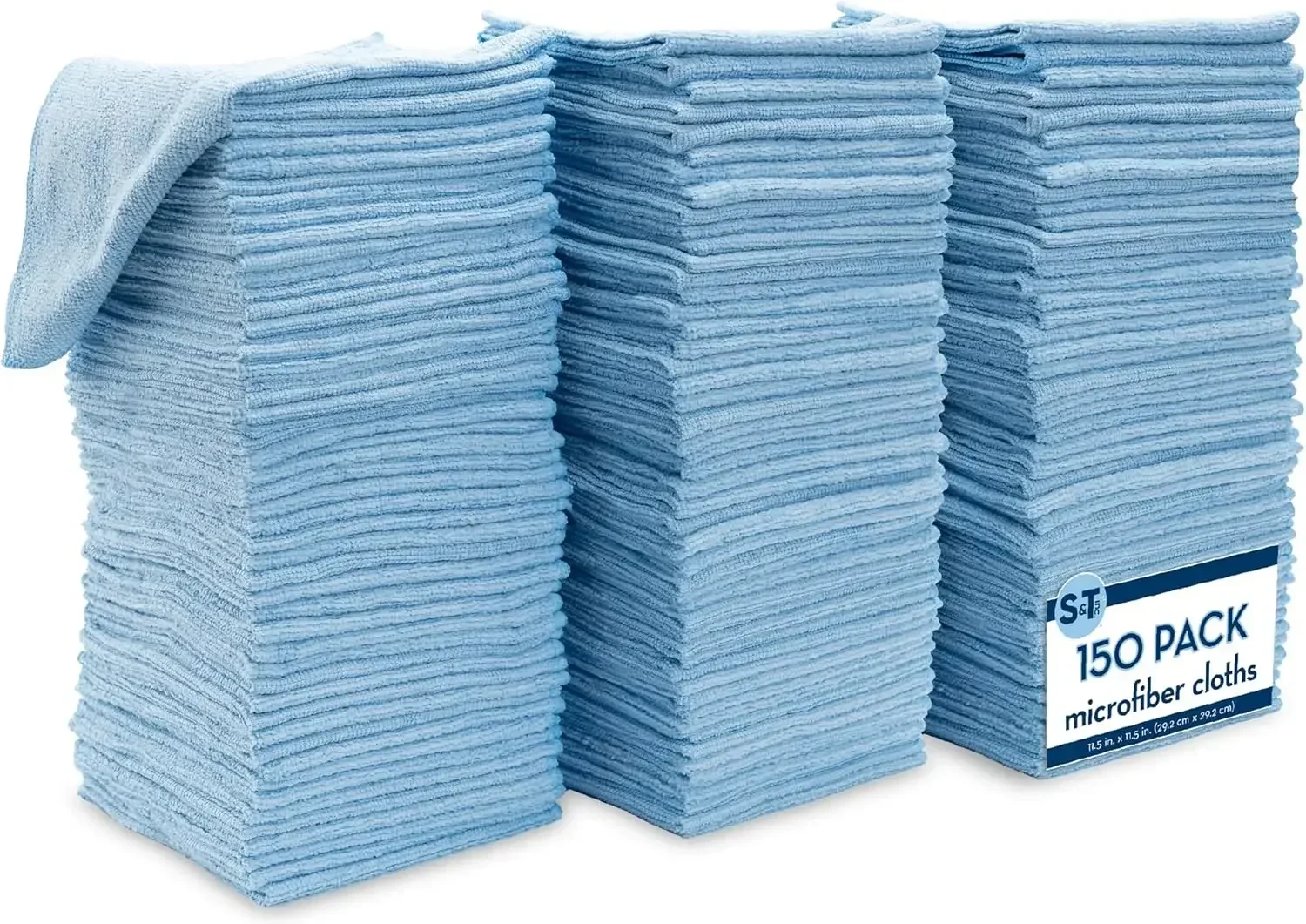 

150 Pack Microfiber Cleaning Cloth, Bulk Towels for Home, Reusable Microfiber Towels for Cars, Cleaning Rags, Light Blue