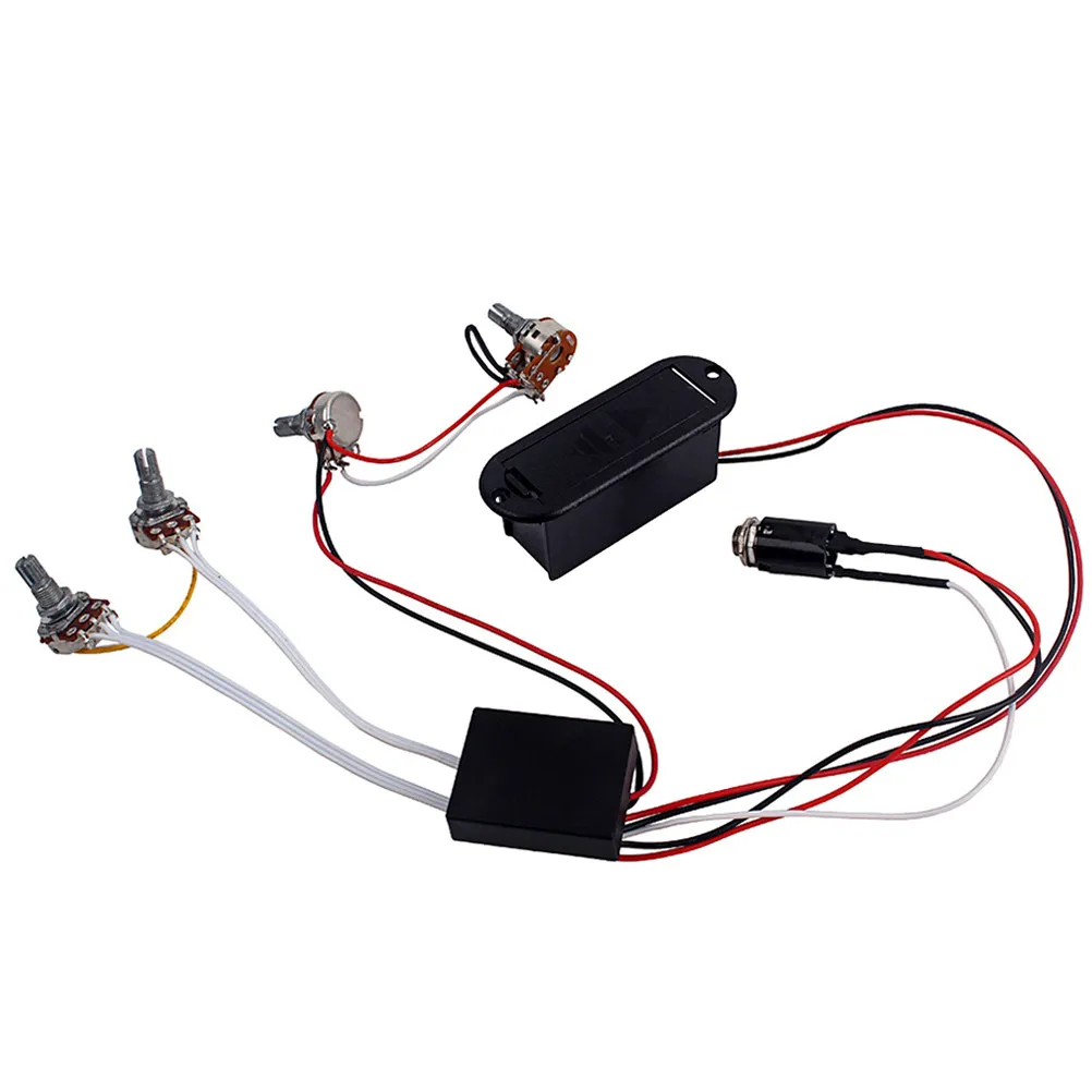 2 Band Eq Preamp Circuit Bass Guitar Tone Control Wiring Harness Jb Pickup Set for Active Pickup Electric Bass Guitar Piezo Tone