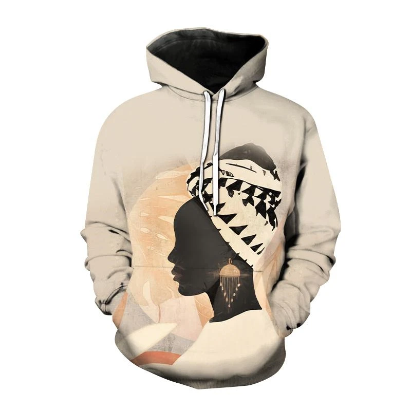 

African Black Girl Pattern Hoodies Fashion Trend Long Sleeve Men Women 3D Printed Sweatshirt Casual Streetwear Loose Pullovers