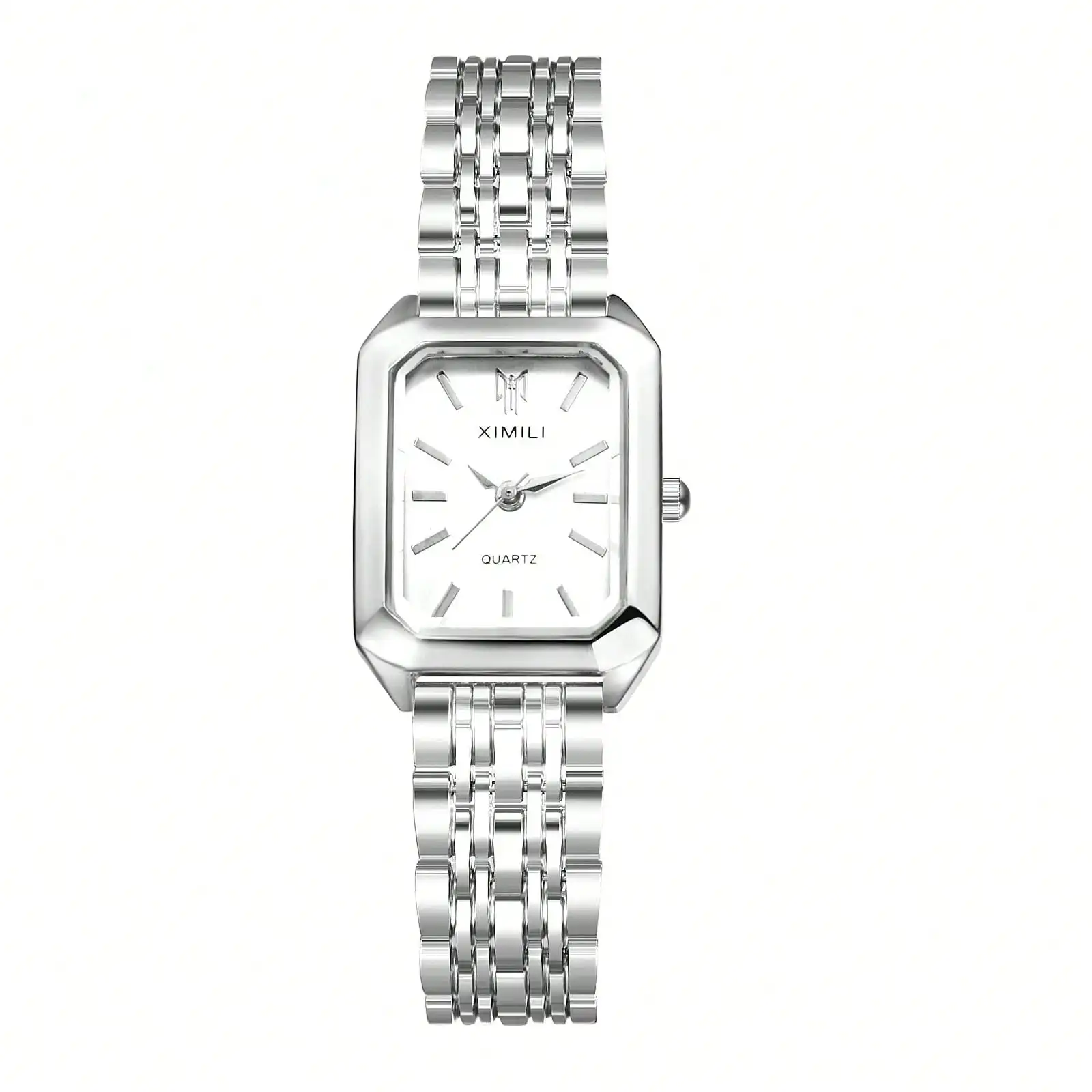 

1pc Women's Casual Chic Square Dial Quartz Wrist Watch With Steel Band, Fashion Timepiece (No Watch Box Included)
