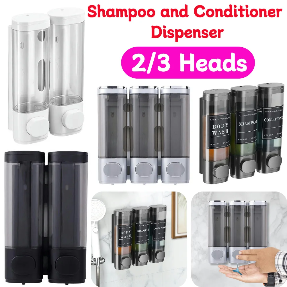 

Shampoo and Conditioner Dispenser 3 Chamber Shampoo Dispenser for Shower Wall-Mounted Shower Dispenser for Bathroom Hotel
