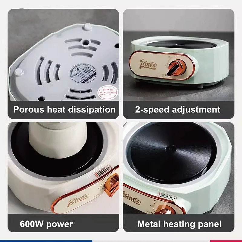 Pote moka 600w, fogão elétrico especial para fabricação de café, base aquecedor, ajuste de 2 velocidades, máquina de chá doméstica, mini caldeira de água portátil