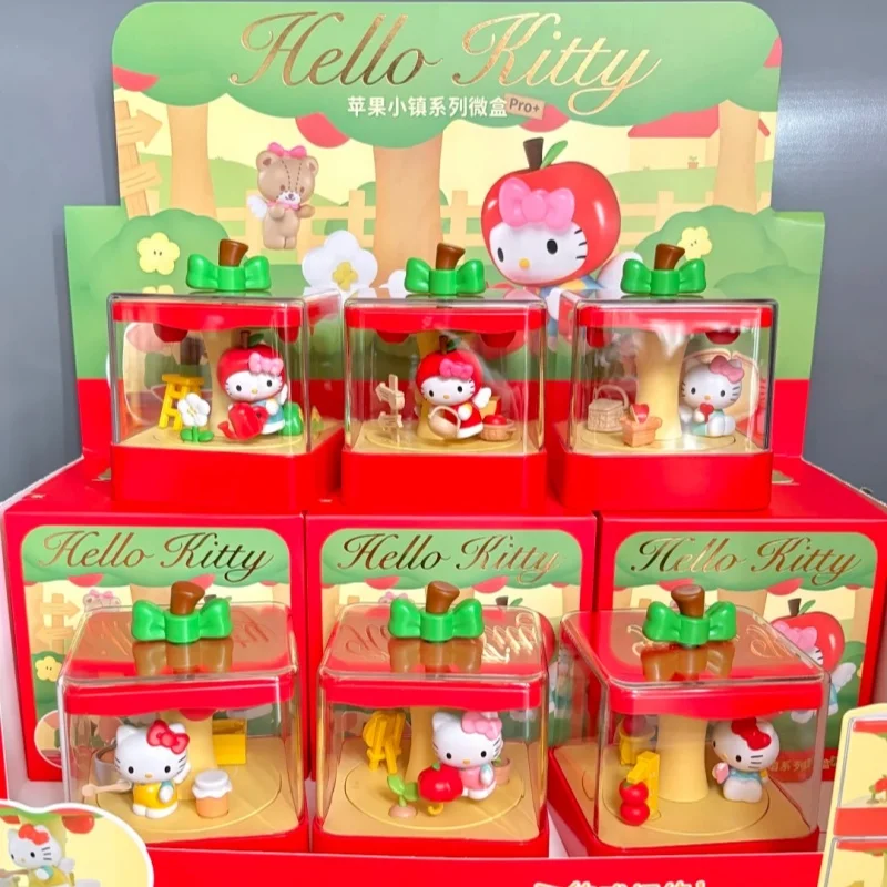 

Sanrio Hellokitty Apple Town Series Blind Box Cartoon Toy Decorative Ornaments Trendy Collectible Halloween Birthday Gift Toys