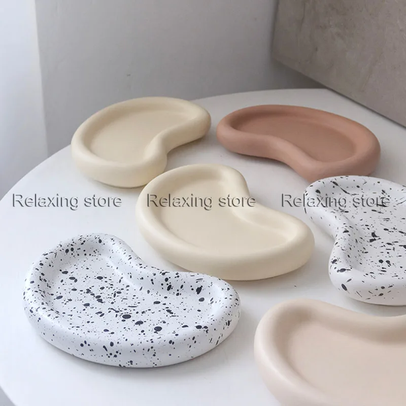 Creative Moon Concrete Storage Tray Plate Silicone Molds Cement Plaster Tray Home Decor Plaster Jewelry Display Dish Mould