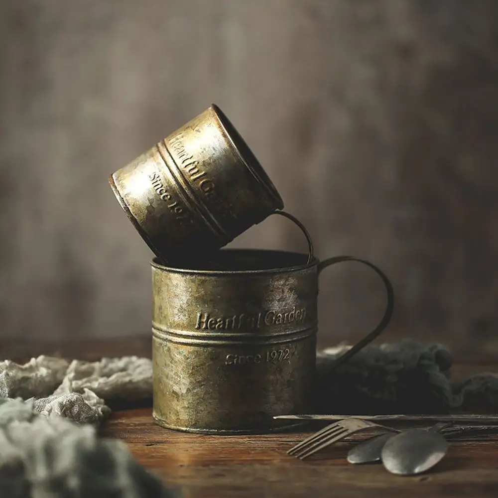Container Desktop Ornaments Decoration Display Home Photography Props For Photography Drinkware Cup Vase Iron Flower Bucket