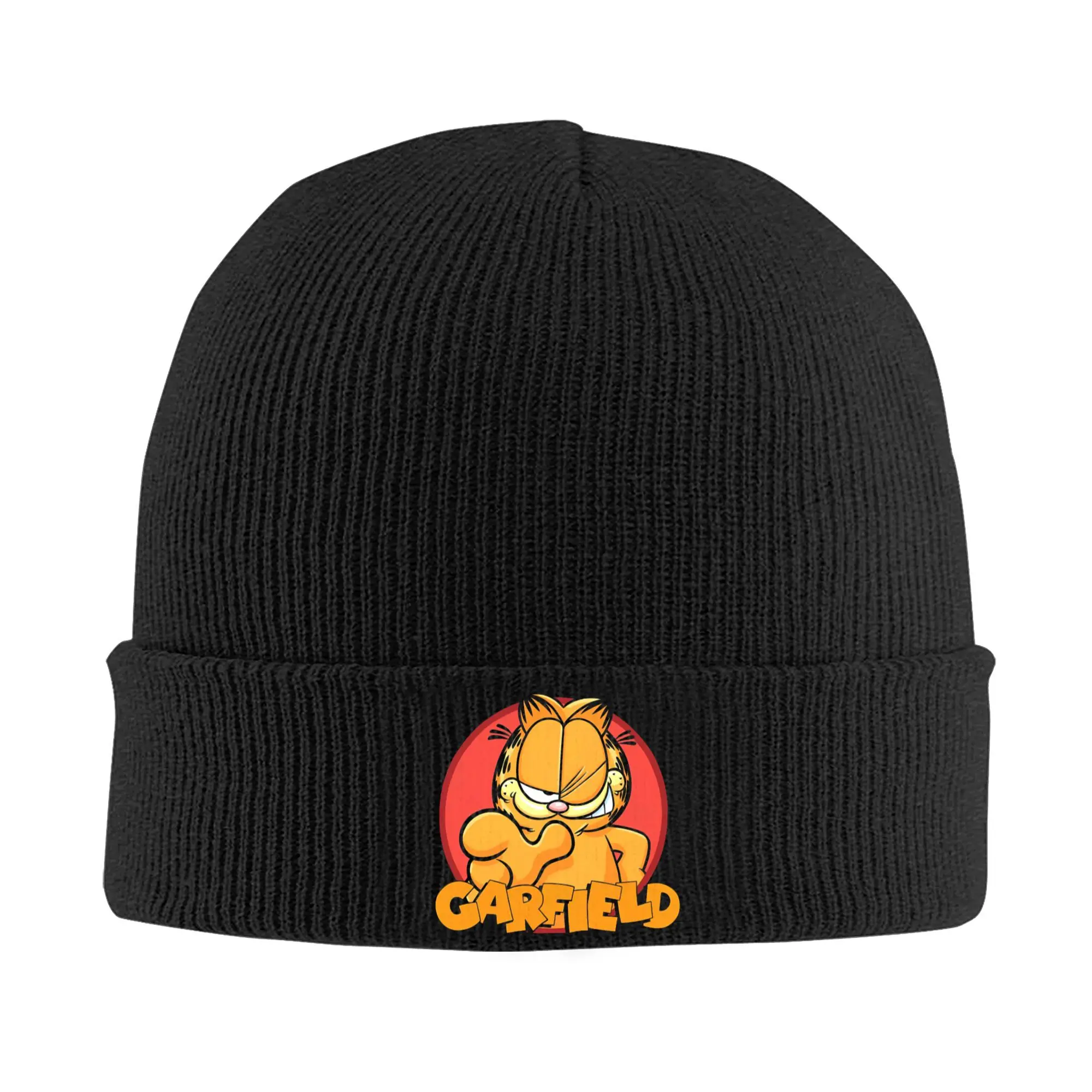 G-Garfielded Wink Attractive Knitted Hat Women's Men's Beanie Autumn Winter Hip Hop Hats Acrylic Cute Cartoon Crochet Cap