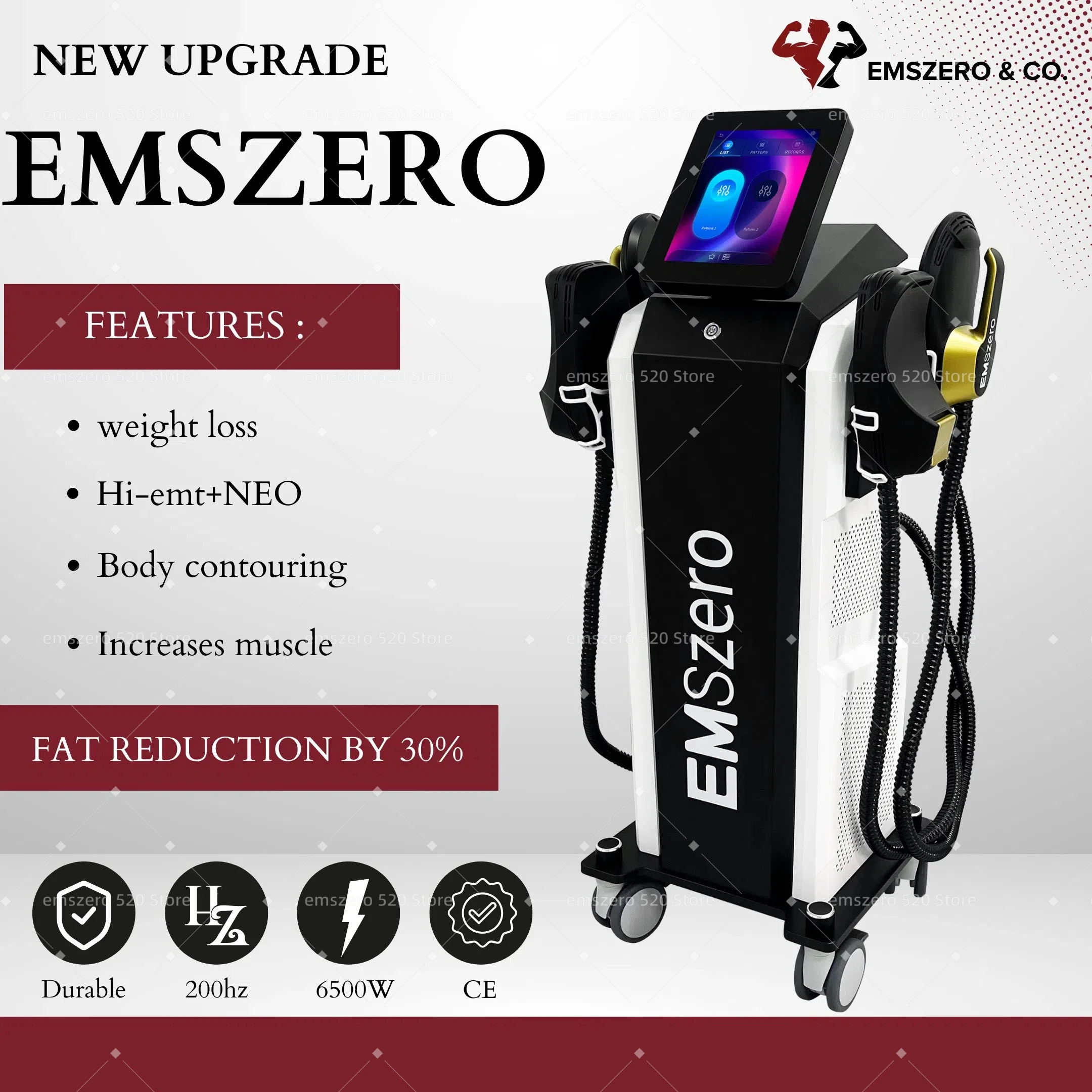 

EMSzero Neo Body Sculpting Machine Shaping 15Tes 6500W 200HZ EMS Radio Frequency RF Muscle Stimulator Device