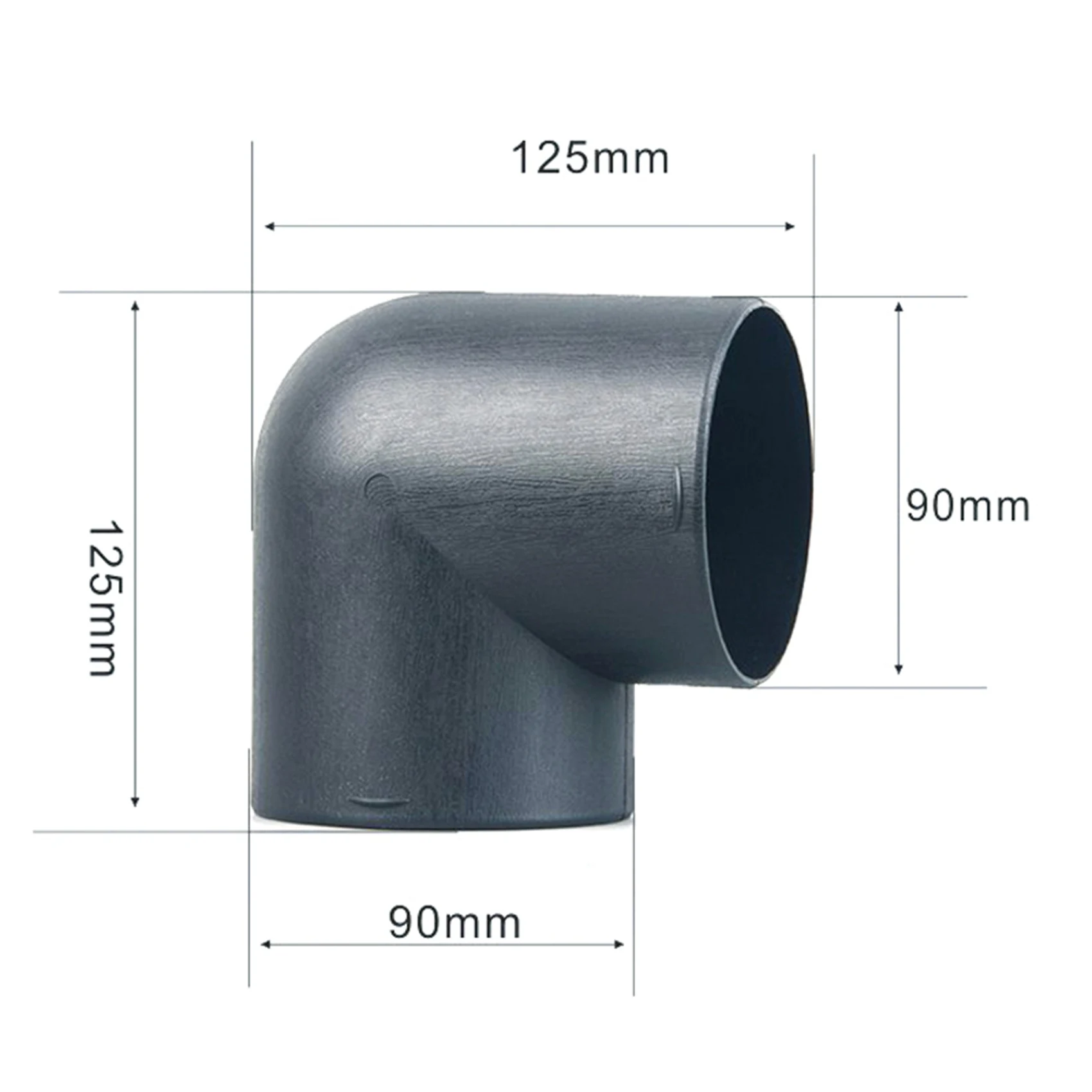 90mm Car Air Heater Ducting Pipe Air Vent Outlet L Shape Elbow Bend Pipe Exhaust Connector for Eberspaecher