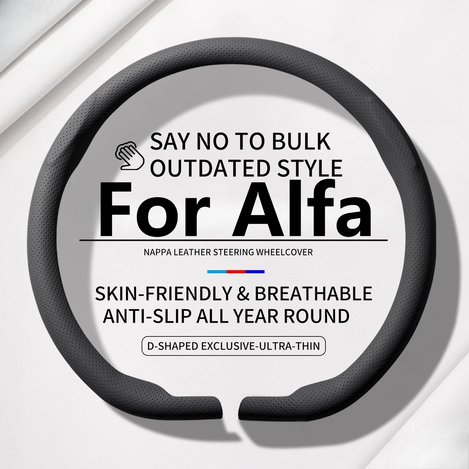2026 New Ultra Thin Steering Wheel Cover For Alfa Giulia Stelvio Tonale 4C 8C MiTo Giulietta Brera Car Interior Accessories