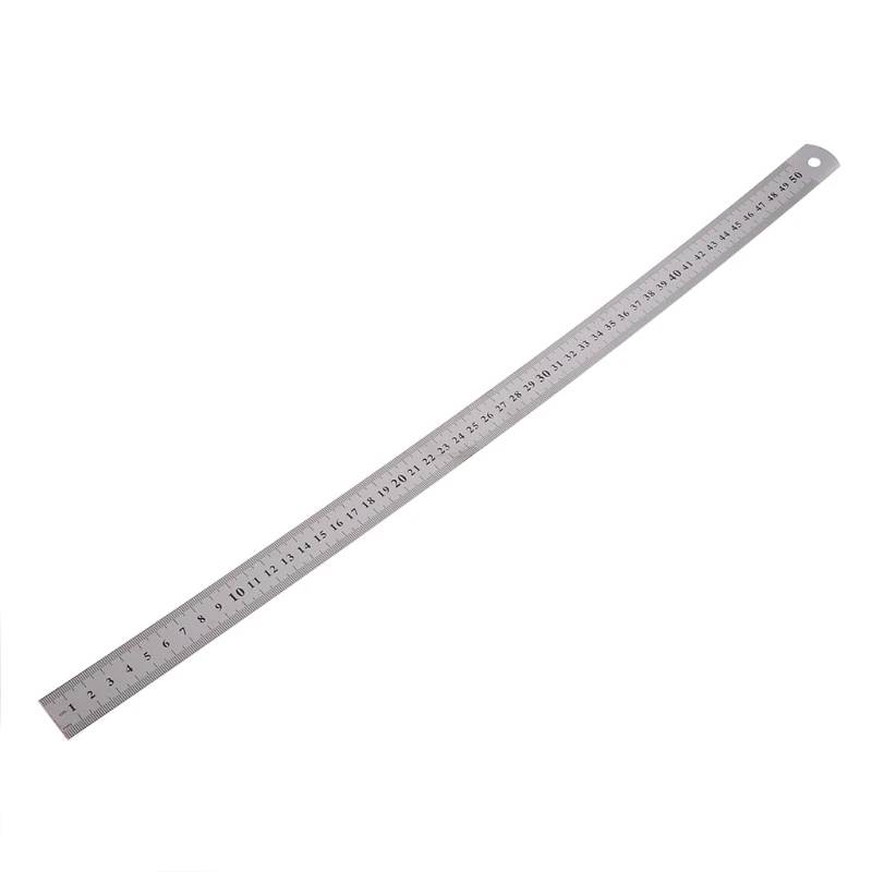 Lightweight Stainless Steel Ruler Rule Measuring Measure Straight Edge with Hole for Easy Hanging for Carpenter Students