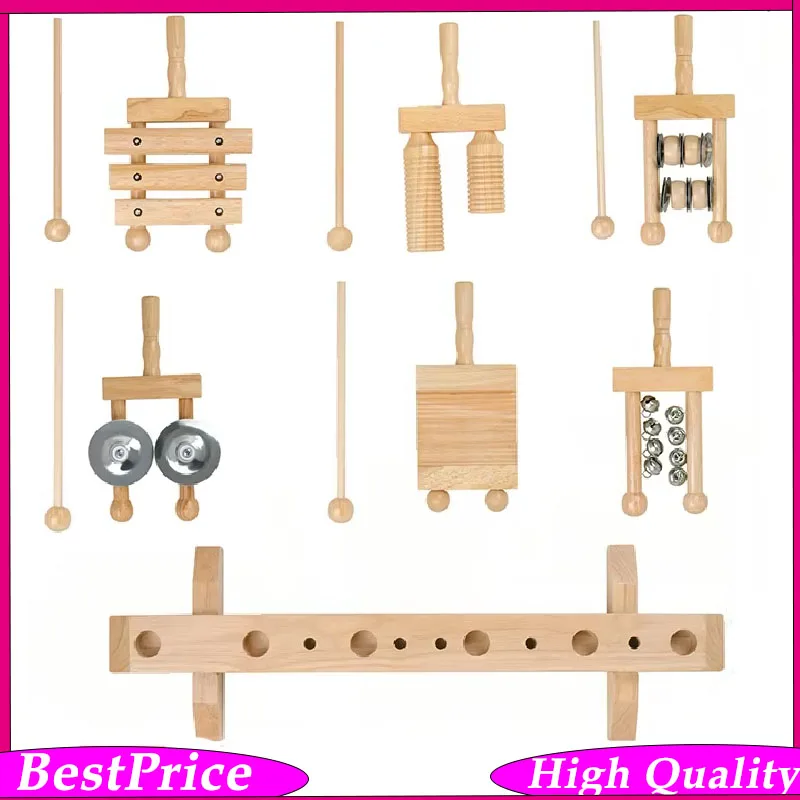 

Orff Children's Wooden Percussion Set - 6-Piece with Carry Bag for Early Music Education & Sensory Development