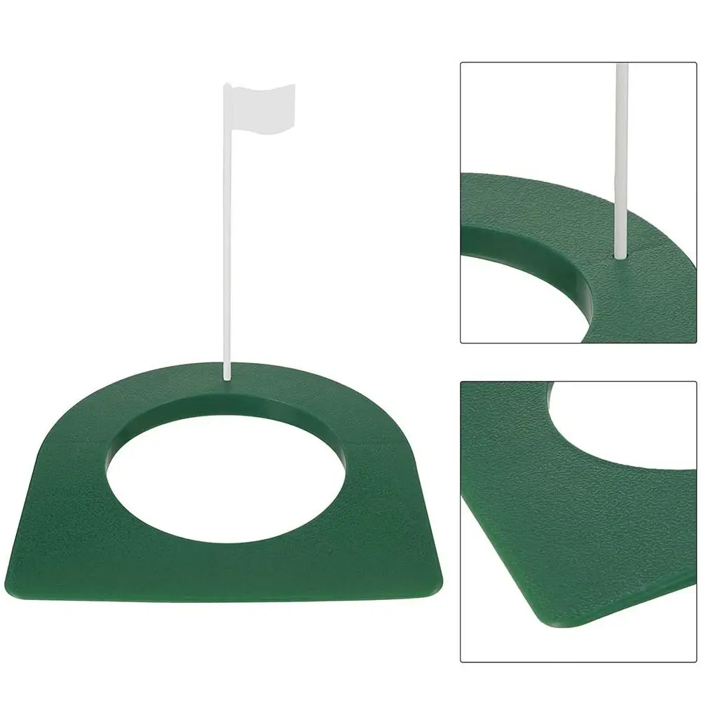 Putting Cup Golf Putting Disc with Hole Flag Removable Golf Putting Hole Cup Plastics Golf Training Golf Putting Regulation Cup