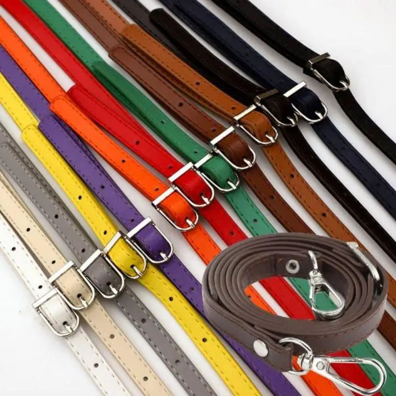 

1.2cm Adjustable Pu Leather Bag Strap Leather Women Thin Adjustable Shoulder Strap Messenger Bag Handle Gold Silver Buckle
