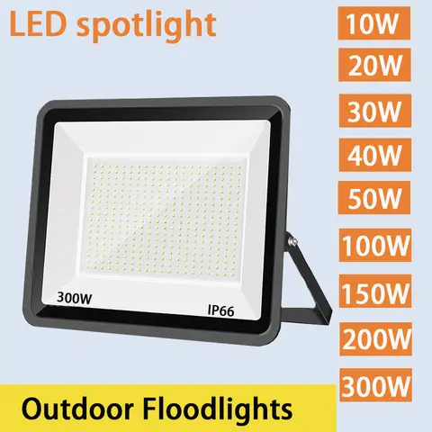 LED Spotlight Outdoor Floodlights Waterproof IP66 220V 10W 20W 30W  50W 100W 150W 200W 300W Utdoor Factory Billboard Lighting