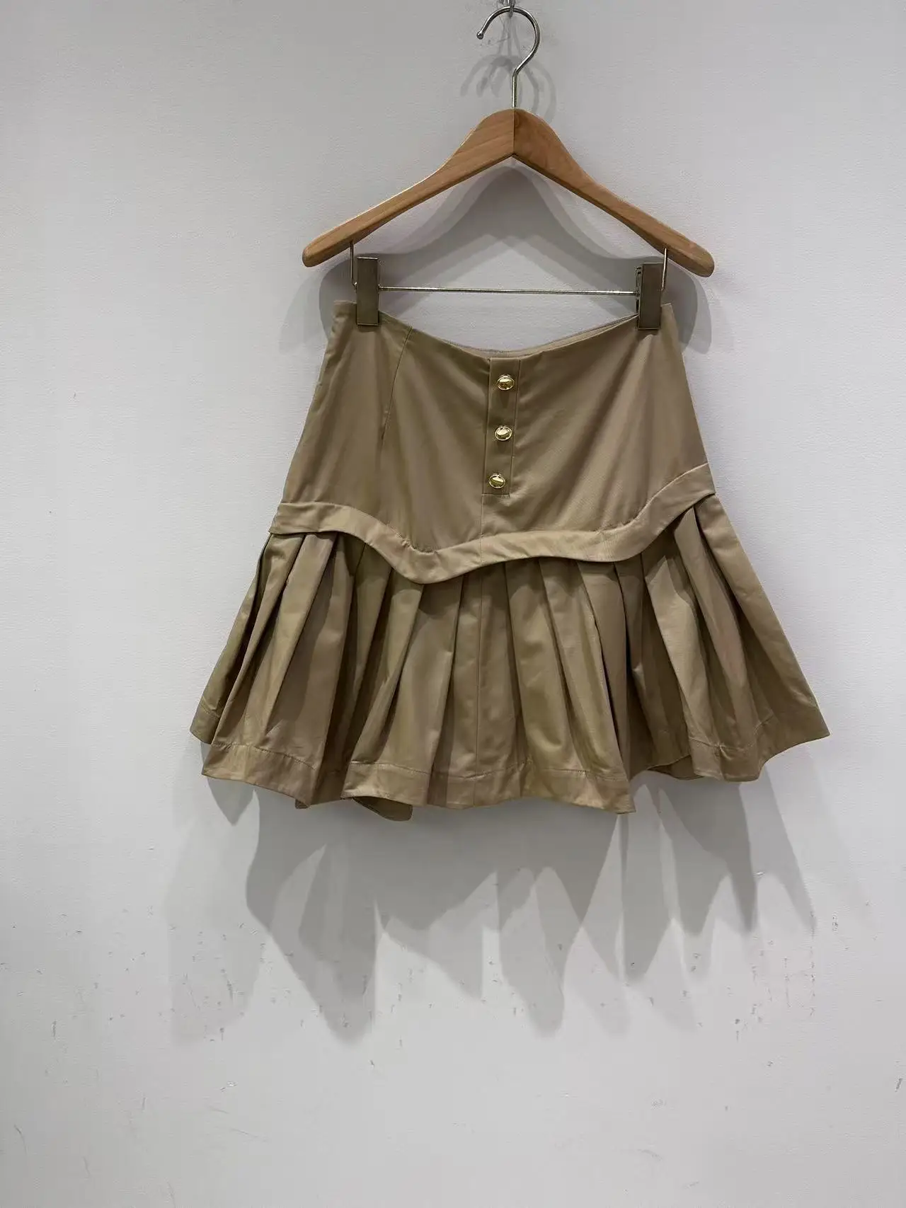 

Women A-line Mini Skirt High Waist Layered Splicing Lady Temperament Jupe Spring Summer