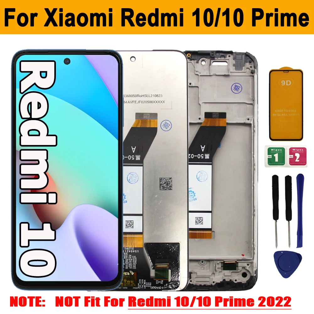 For Xiaomi Redmi 10 21061119AG 21061119AL LCD Display Touch Screen Digitizer Assembly with Frame For Redmi 10 Prime 21061119BI