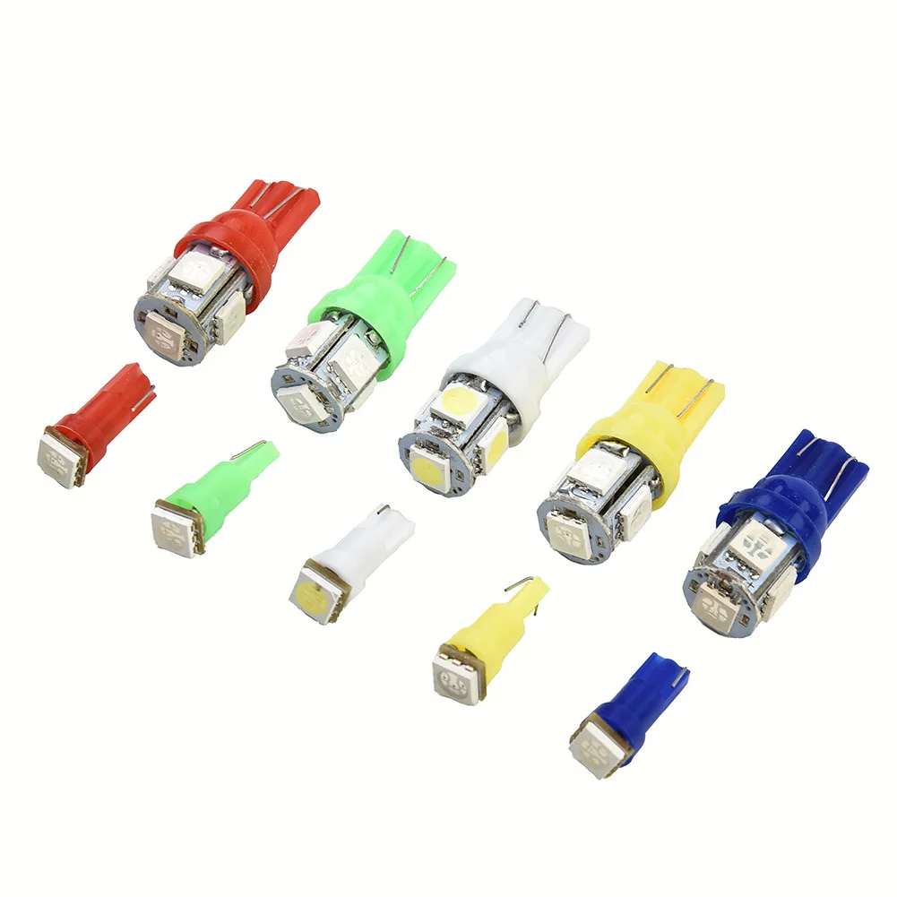 

5050SMD Instrument Panel Bulb Light Indicator Turn signal Parking Car Auto T5+T10 LED Side marker License DC 12V Backup
