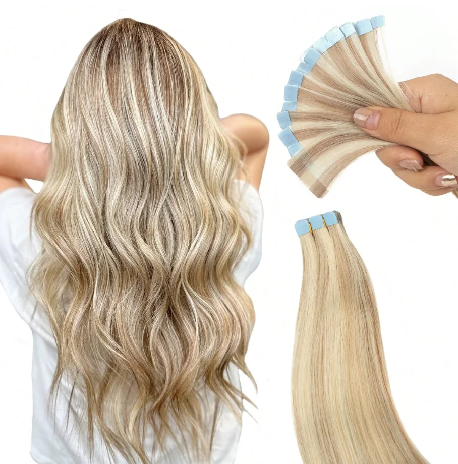 

Мини-ленточные накладные пряди из натуральных волос 3x0.8см, 360 шт. ° Накладки для придания объема волосам, 10 шт., 24 дюйма