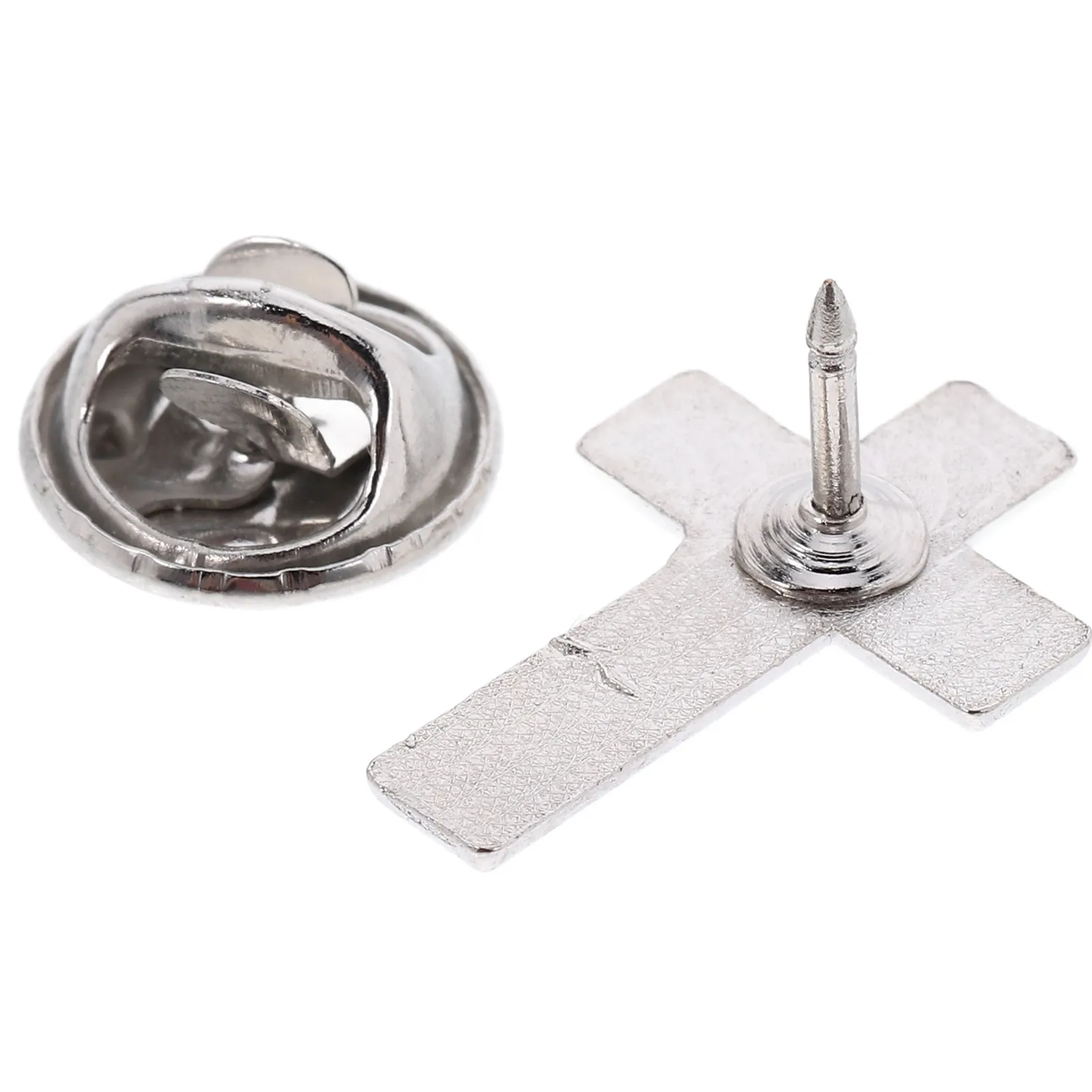 Cross Lapel Pin for Holy Communion Baptism Favor Zinc Alloy Faith Jewelry Brooch Religious Keepsake Dress Pin Scarf Shawl