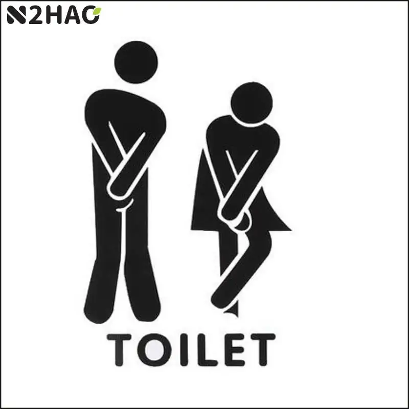 Funny Toilet Sign Wall Stickers Bathroom Decoration DIY Creative Adesivos De Paredes Home Decal Wall Mural Art Posters Removable