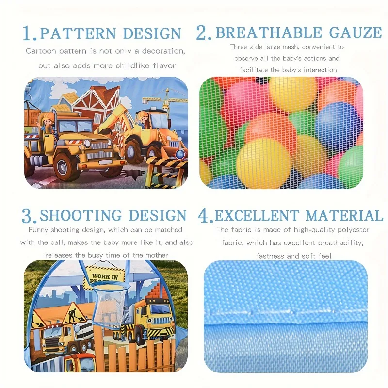 1pc dobrável poliéster indoor cesta de basquete jogar tenda bola pit oceano engenharia tema portátil brinquedo jogo gabinete jovens