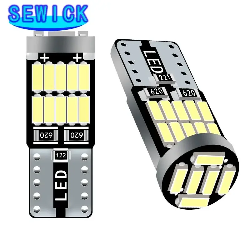 100Pcs T10 W5W 194 501 Led Canbus No Error Car Interior Light T10 26SMD 4014 Chip White Instrument Clearance Lights Bulb Lamp