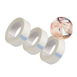 3 Rolls Lashes Extension Tape Lint Free Non-woven Under Eyelash Pads 9M White Paper Patches Breathable Eyelid Sticker Tool