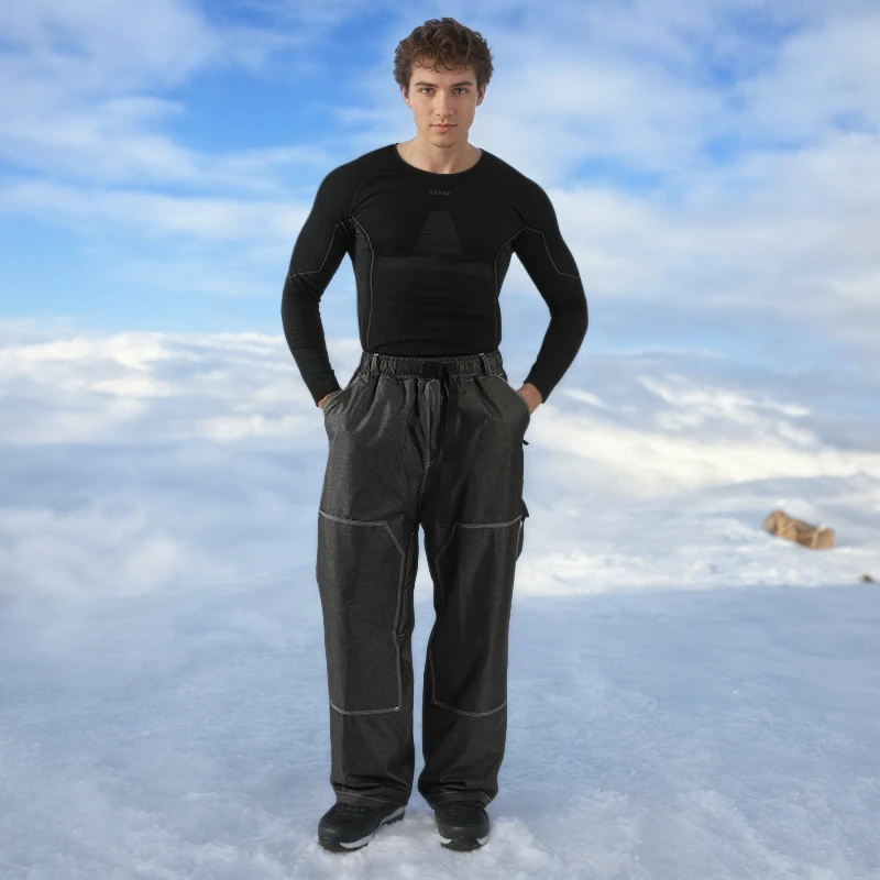 

2025 Winter Outdoor Single Double Board Windproof Waterproof Ski Pants Thermal Snow Sports Male Female Wear Resistant Trousers