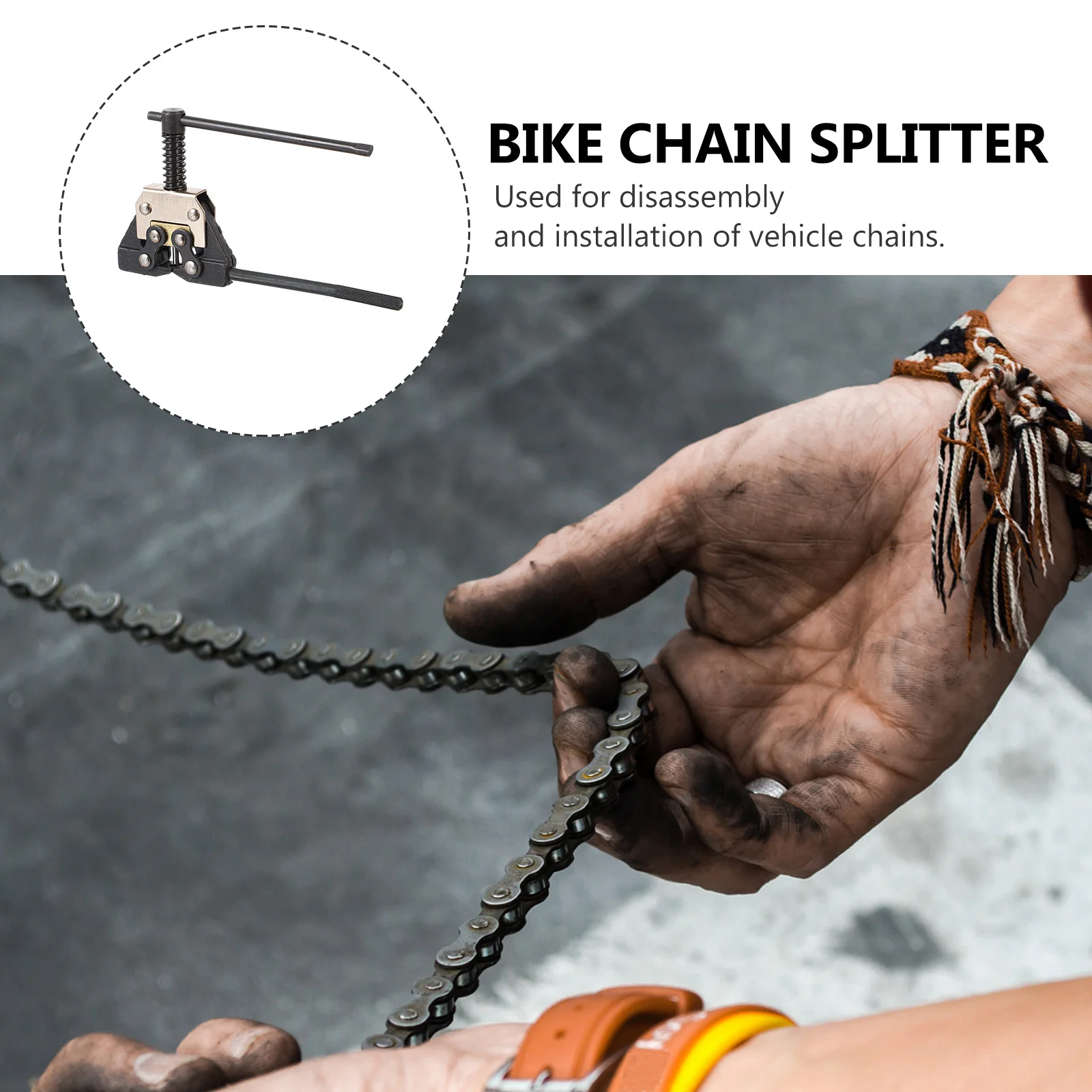 

Bike Chain Breaker Compact Portable Tool For 420-530 Single Row Chains Clamp Type Chain Splitter Detacher Repair Accessory