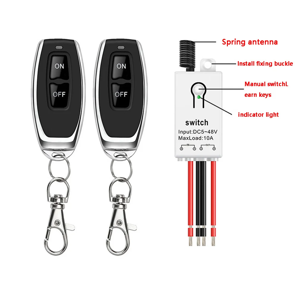 

433Mhz Remote Control Switch AC 12V 10A Hign power On off Remote Control Transmitter for Water Pump Motor LED/Electric Appliance