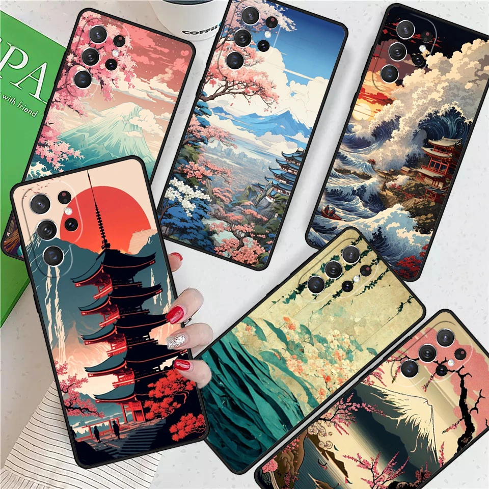 Japanese Ukiyo-e Art For Samsung Galaxy S24 Ultra S21 S22 S8 S9 S10E Note 10 20 Plus FE S23 Phone case Cover Coque