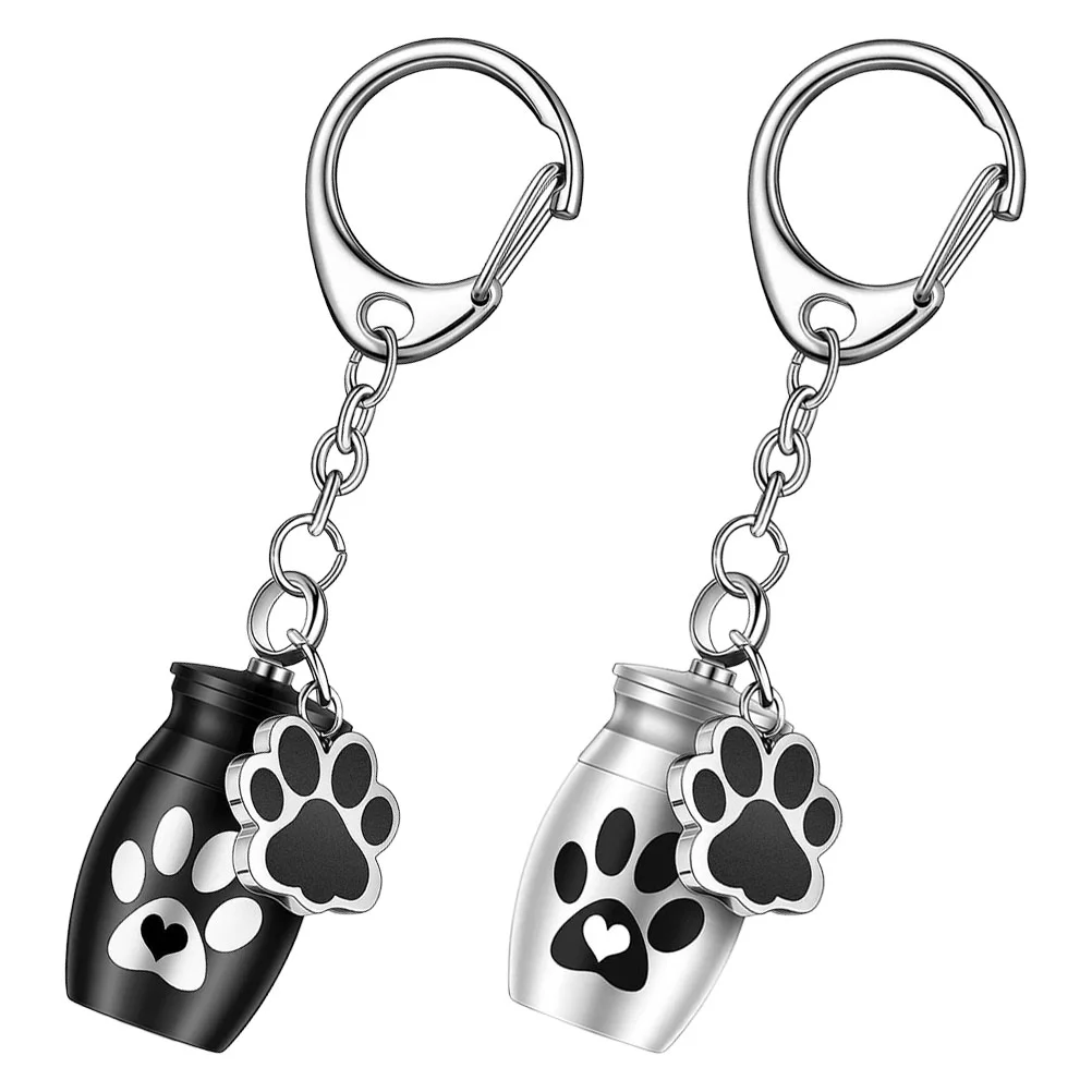 2 pezzi di medaglione per urna per animali domestici, ciondolo commemorativo, contenitore per ceneri, chiave, decorazione per cani, catena ornamentale in lega di alluminio