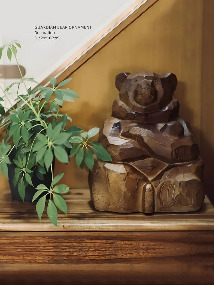 Home living room foyer creative abstract decoration high-end sense guarding bear book desktop housewarming gift