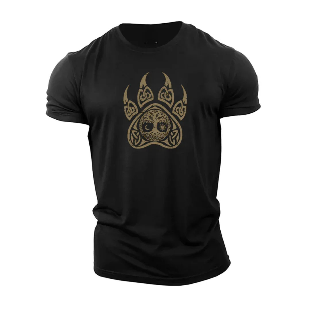 

Viking Bear Claw Graphic Printing Summer Luxury Brand Cotton Men's and Women's T-Shirts Short Sleeves Street Fashion Trend