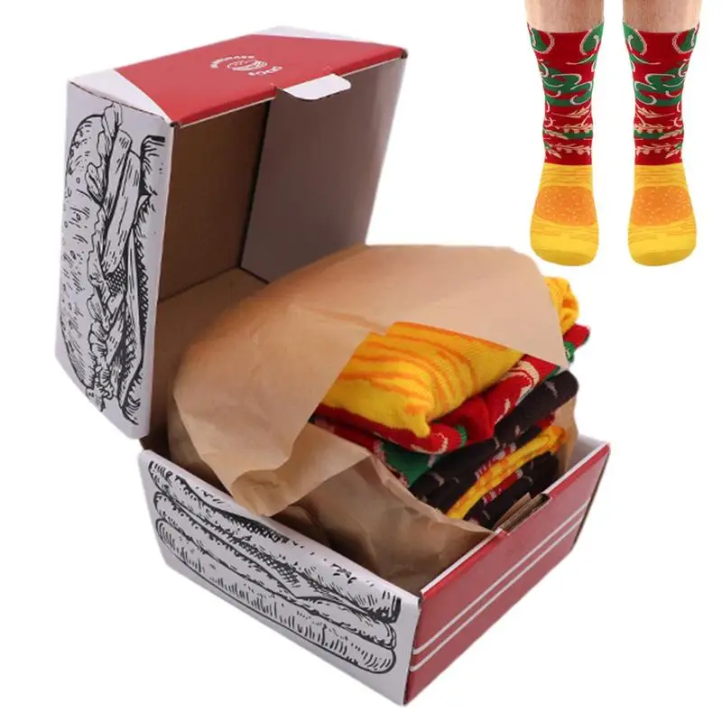 

Funny Meal Socks Box 3 Pairs Fast Food Funny Christmas Socks Fast Food Lovers Fun Socks For Girls Boys Men Women