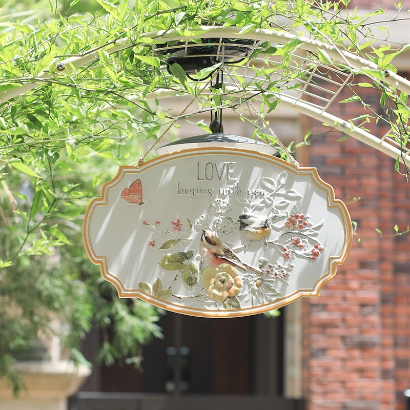 Garden decoration listing wrought iron door number Outdoor wall decoration pendant European welcome sign Inspirational slogan li