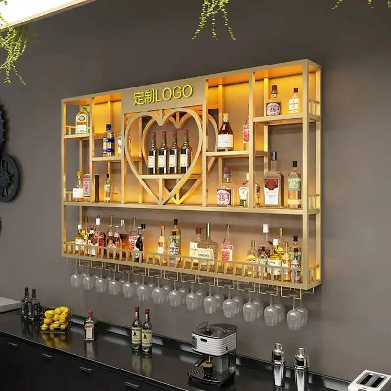 Подвесной угловой бар, винные шкафы для хранения спиртного салона, современная полка для вина для бутылок, ресторан для напитков, витрина Barra De Vino