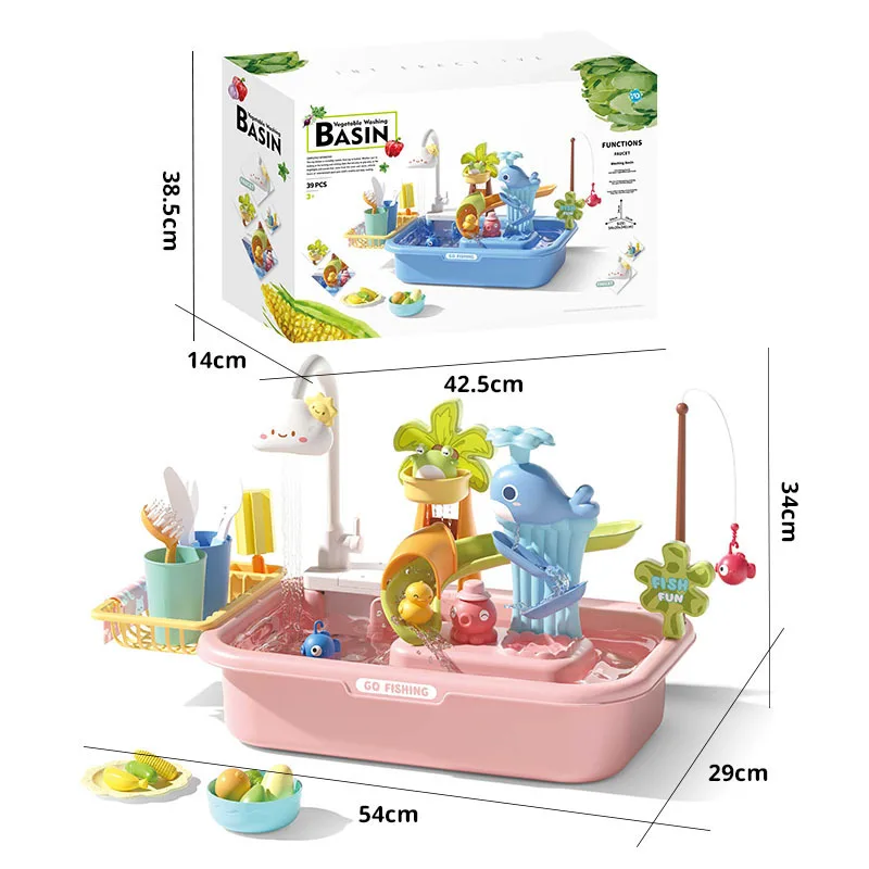 Elektrische waterafvoer voor kinderen, vaatwasser, keukenwastafel, eend, waterspeelgoed, visspeelgoed, kleuterschool, waterpretspel