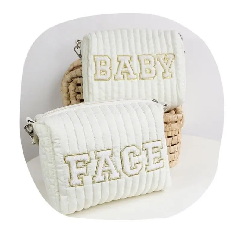 U13F حقيبة حفاضات لينة أمي حقيبة سعة كبيرة مطرزة إلكتروني نمط حقائب السفر حقيبة يد خفيفة الوزن عربة حقيبة للحمل #5