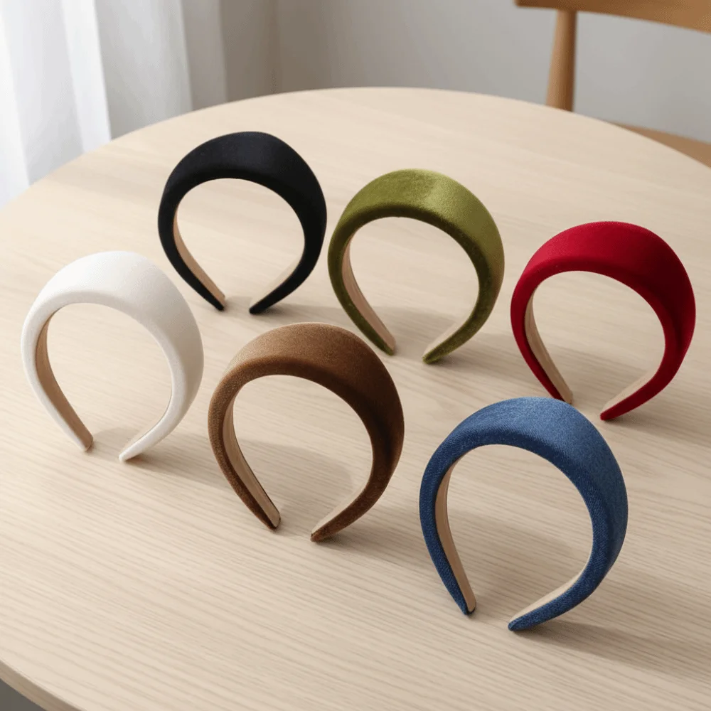 

New Elegant Velvet Triangle Headband Individual Crown Wide Edge Hair Hoop Classical European Style Retro Hair Accessories Home